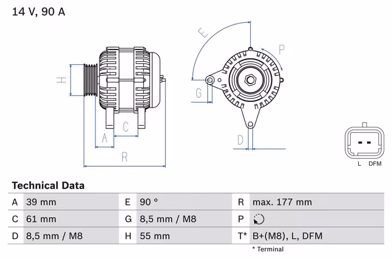 Alternatore Bosch 95A