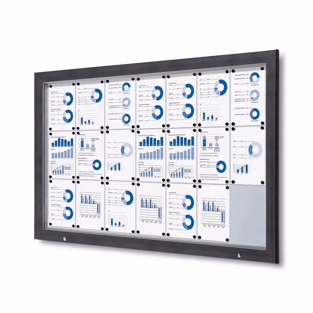 Bacheca da esterno con apertura a ribalta GIORDANOSHOP in alluminio, L: 168,5 cm, H: 106,7 cm, P: 4,7 cm, colore antracite o bianco – 2