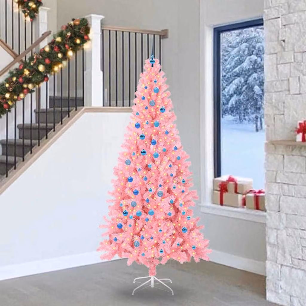 vidaXL Albero di Natale Rosa 240 cm PVC