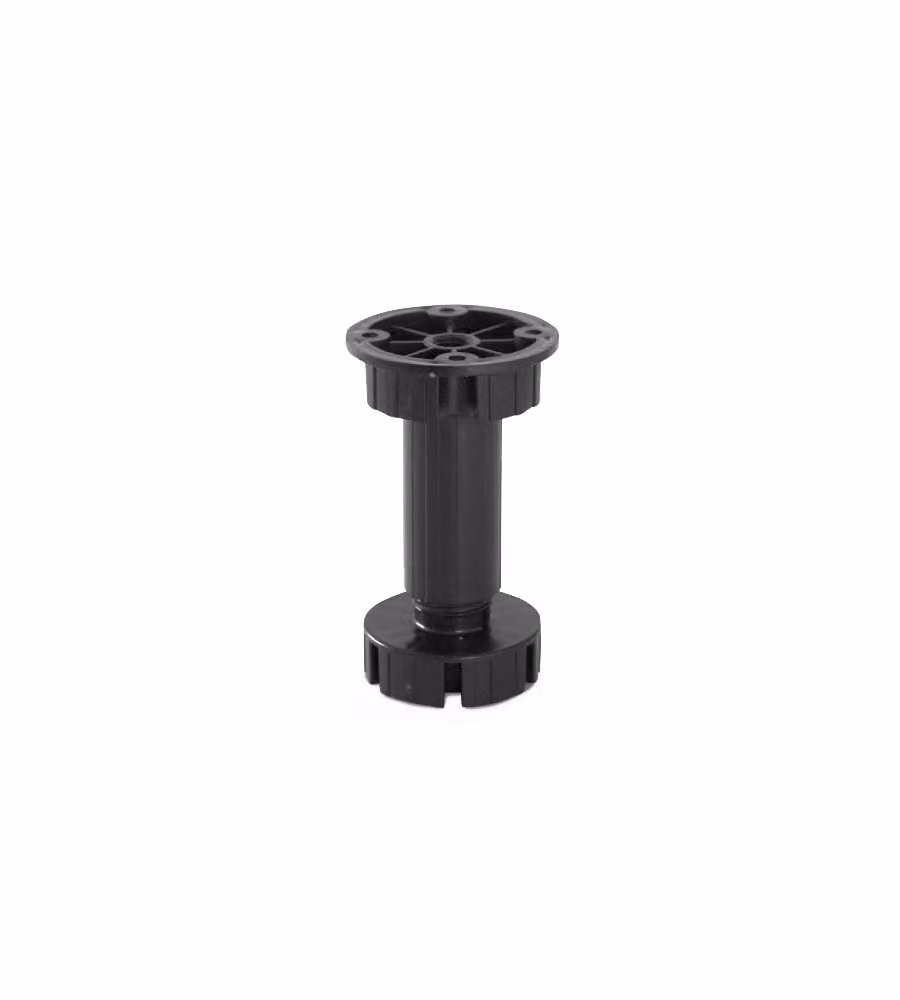 Piede Tondo Regolabile in Plastica 28 - H. 150 mm Nero