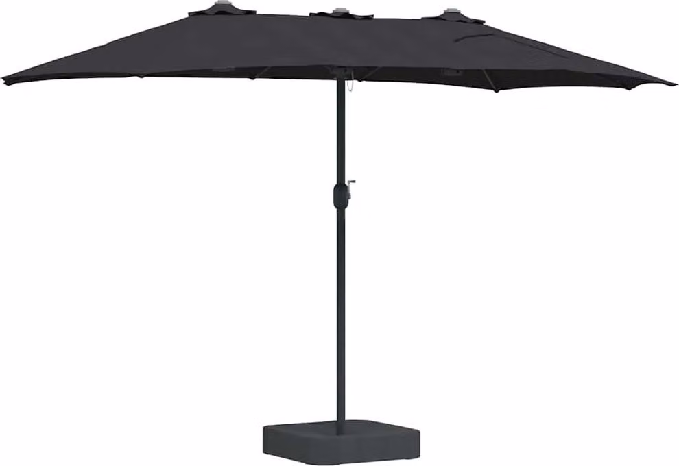 Ombrello da giardino Nero 385 x 209 x 244 cm