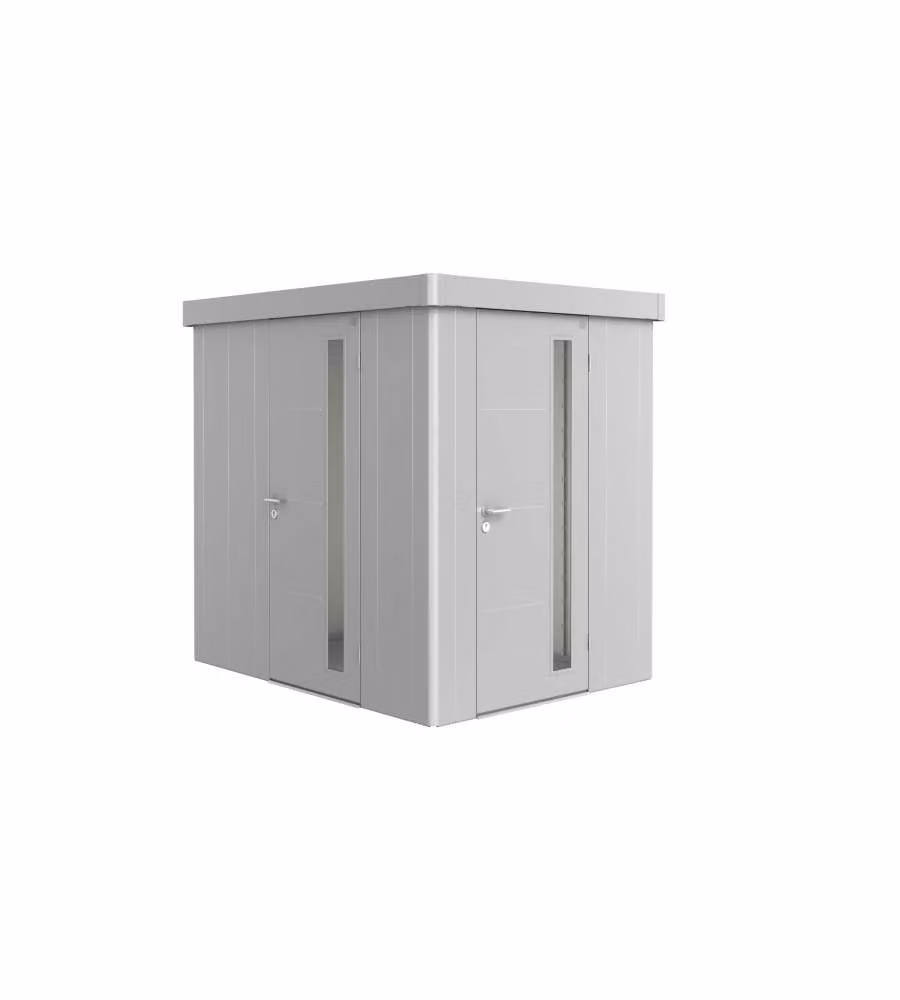 Casetta per attrezzi Neo 2A porta standard, argento metallizzato