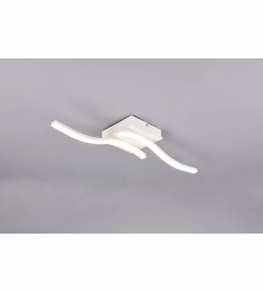 Plafoniera LED Plafoniera 2 Bacchette Ondulate 56 cm Bianco Moderno