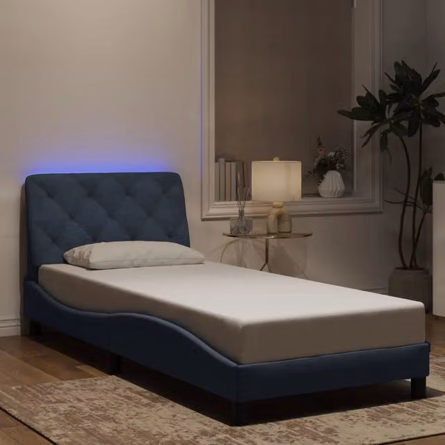 Giroletto vidaXL in velluto grigio scuro con illuminazione LED e porta di ricarica USB, L 80 x P 200 cm