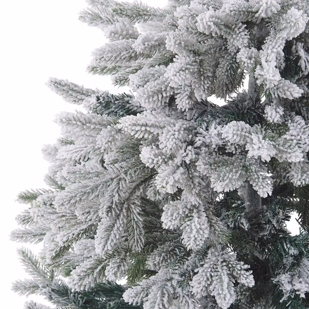 Albero di Natale Bianco Artificiale Innevato BELIANI in PVC con Base in Metallo H: 180 cm, L: 120 cm, P: 120 cm – 2