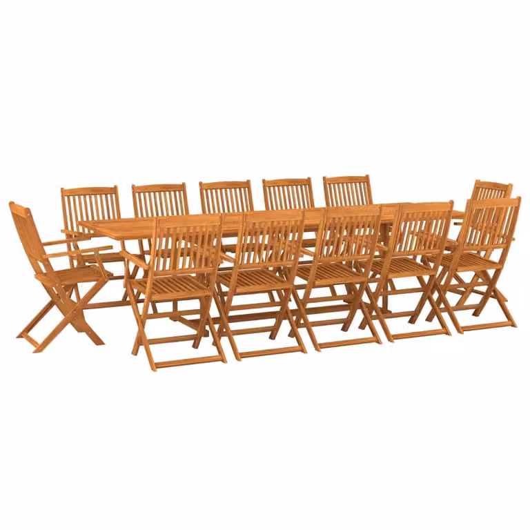 Set da Pranzo da Giardino 13 pz 280x90x75 cm Massello di Acacia