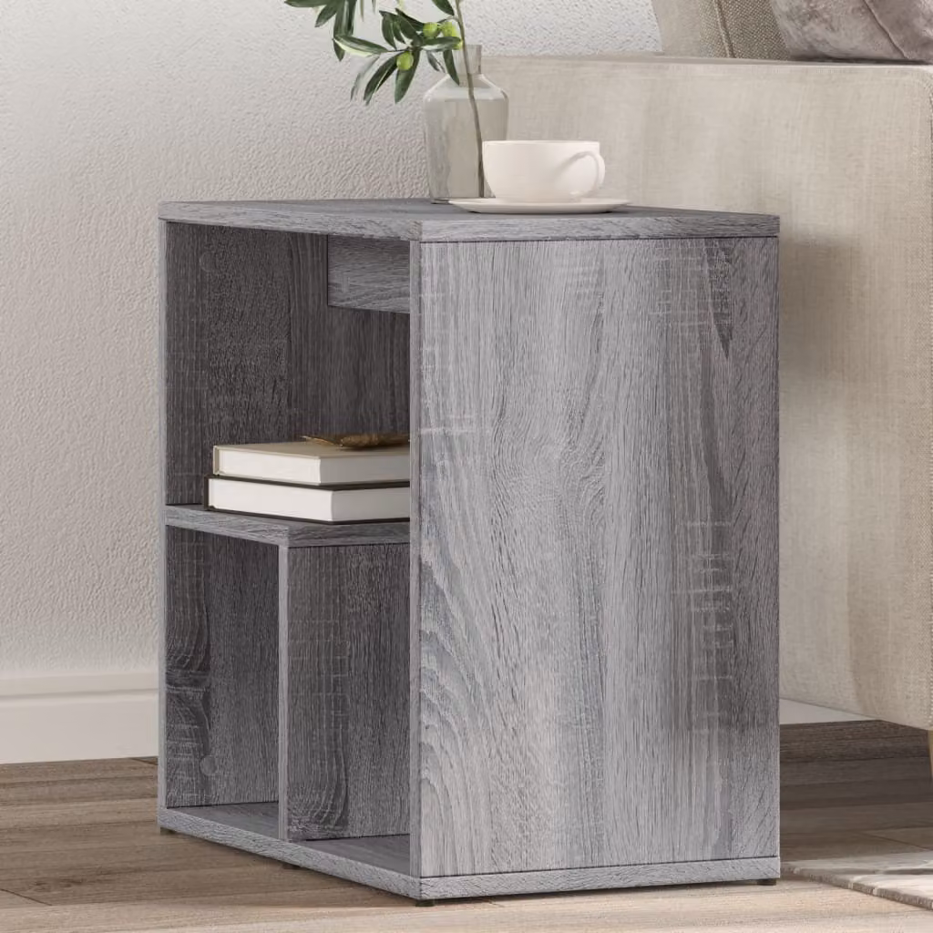Set di 2 tavolini vidaXL in legno multistrato, colore grigio sonoma, L/P/H: 50 x 30 x 50 cm
