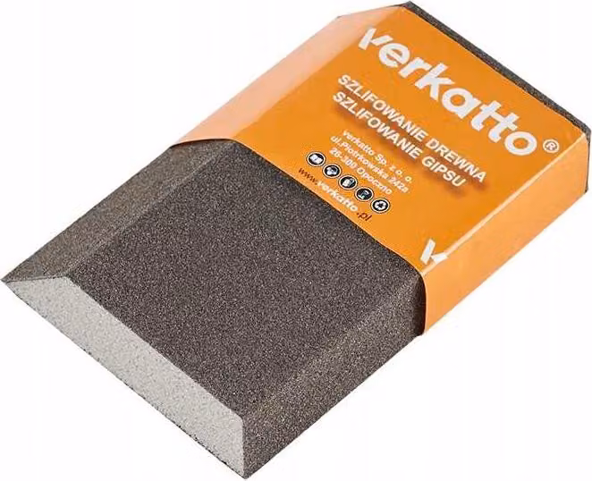 Blocco di levigatura a forma trapezoidale, peso 46 grammi, dimensioni 63/88 x 125 x 25 mm