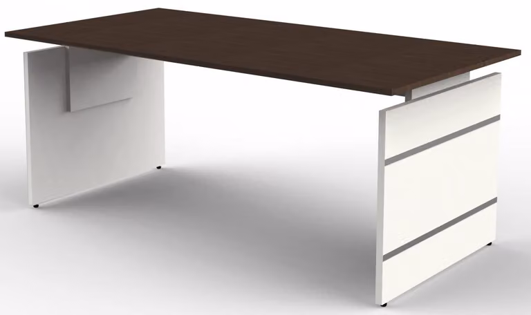 Scrivania con fianchi regolabile in altezza Form4, 180x80x68-76 cm, wengé