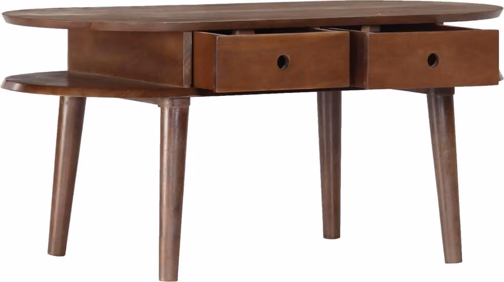 Tavolino da Salotto 100x50x46 cm in Legno Massello di Acacia