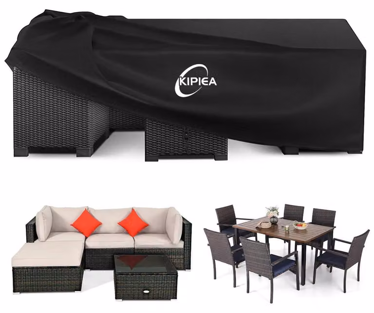 Copertura protettiva per mobili da giardino, dimensioni 198x147x71 cm, impermeabile, resistente ai raggi UV, realizzata in tessuto Oxford 420D, resistente al vento