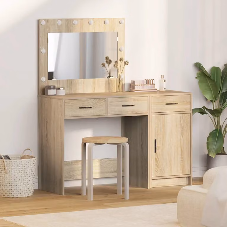 Set di 2 Tavoli da Trucco vidaXL Moderni in Colore Marrone L/P/H: 40,45 x 41 x 75 cm