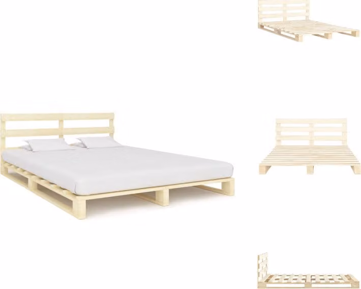 vidaXL Letto a pallet in pino massiccio 200×200 cm - Letti e strutture letto