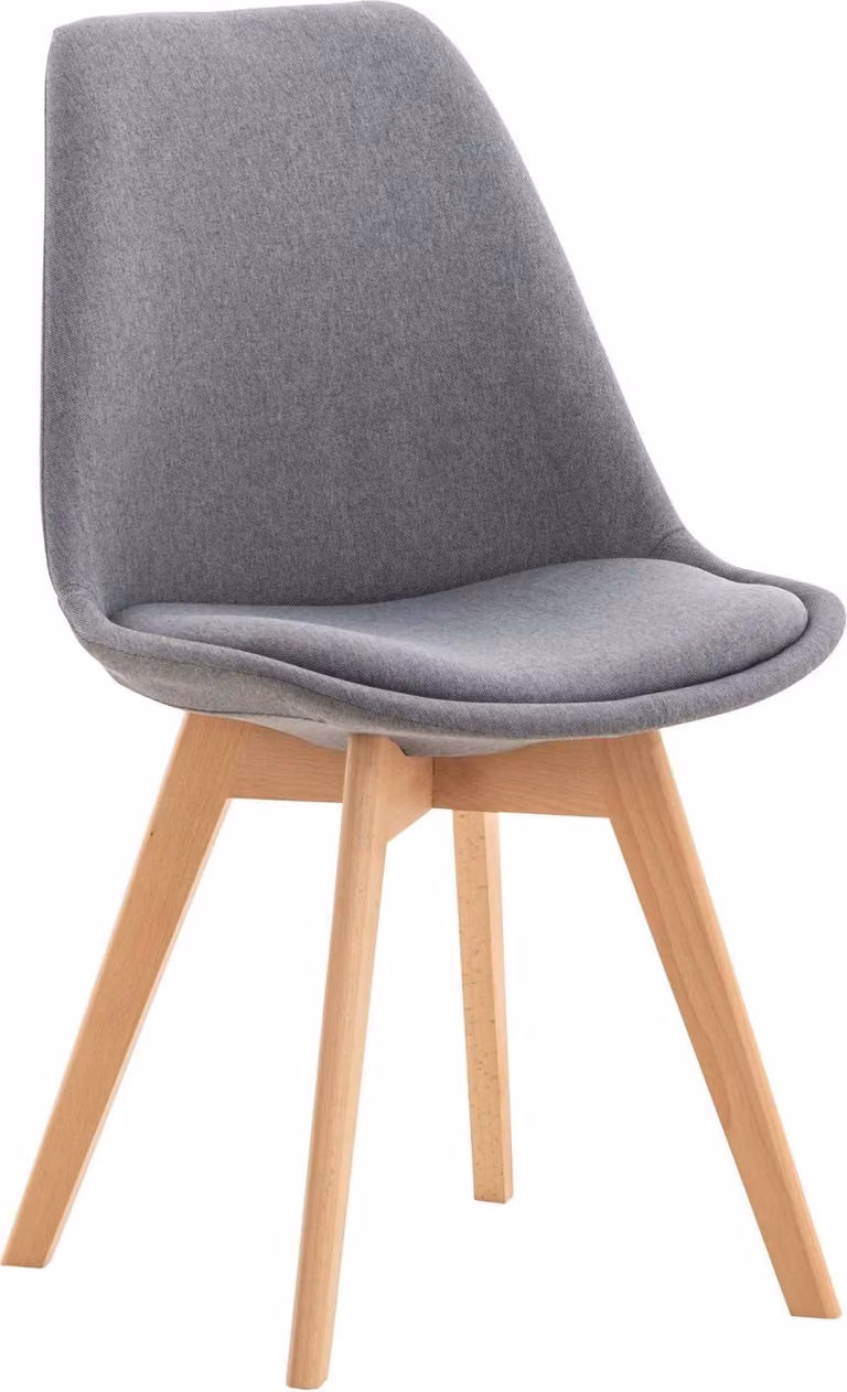 Sedia da pranzo confortevole - Sedia da cucina - Imbottitura di facile manutenzione | Colore: grigio chiaro, Materiale: polvere