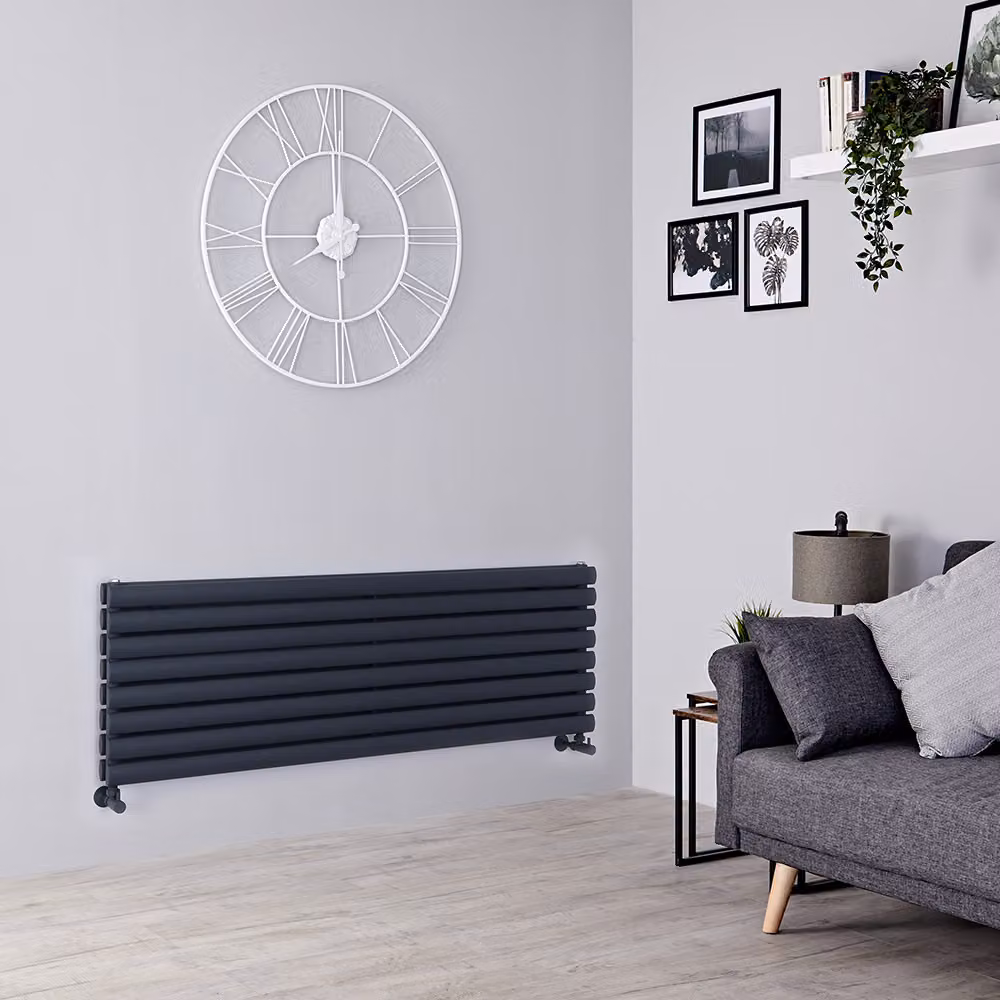Radiatore di Design Orizzontale - Pannello Doppio - 472mm x 1400mm - Antracite - Revive
