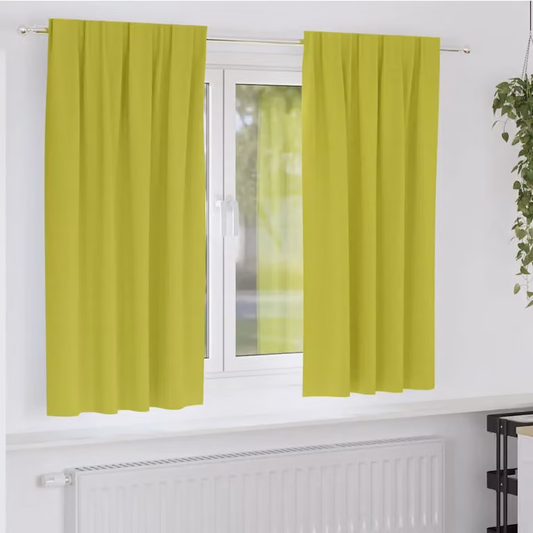 Set di 2 tende blackout vidaXL in poliestere con anelli, colore verde, L: 140 cm x H: 175 cm