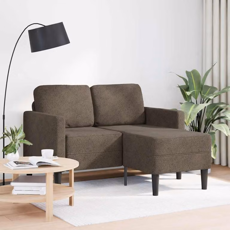 vidaXL Divano 2 Posti con Chaise a L Grigio Scuro 125 cm in Similpelle