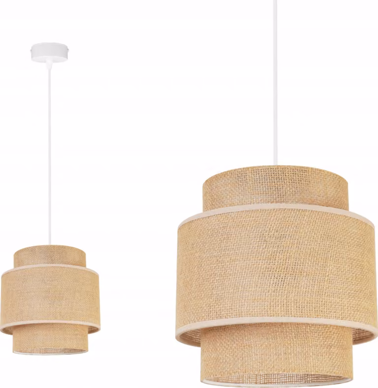 Lampada a sospensione, lampadario da soffitto, paralume, Boho Juta