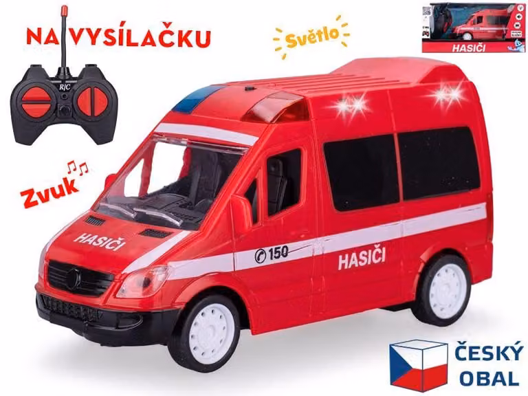 Micro auto radiocomandata dei pompieri CZ, 17 cm