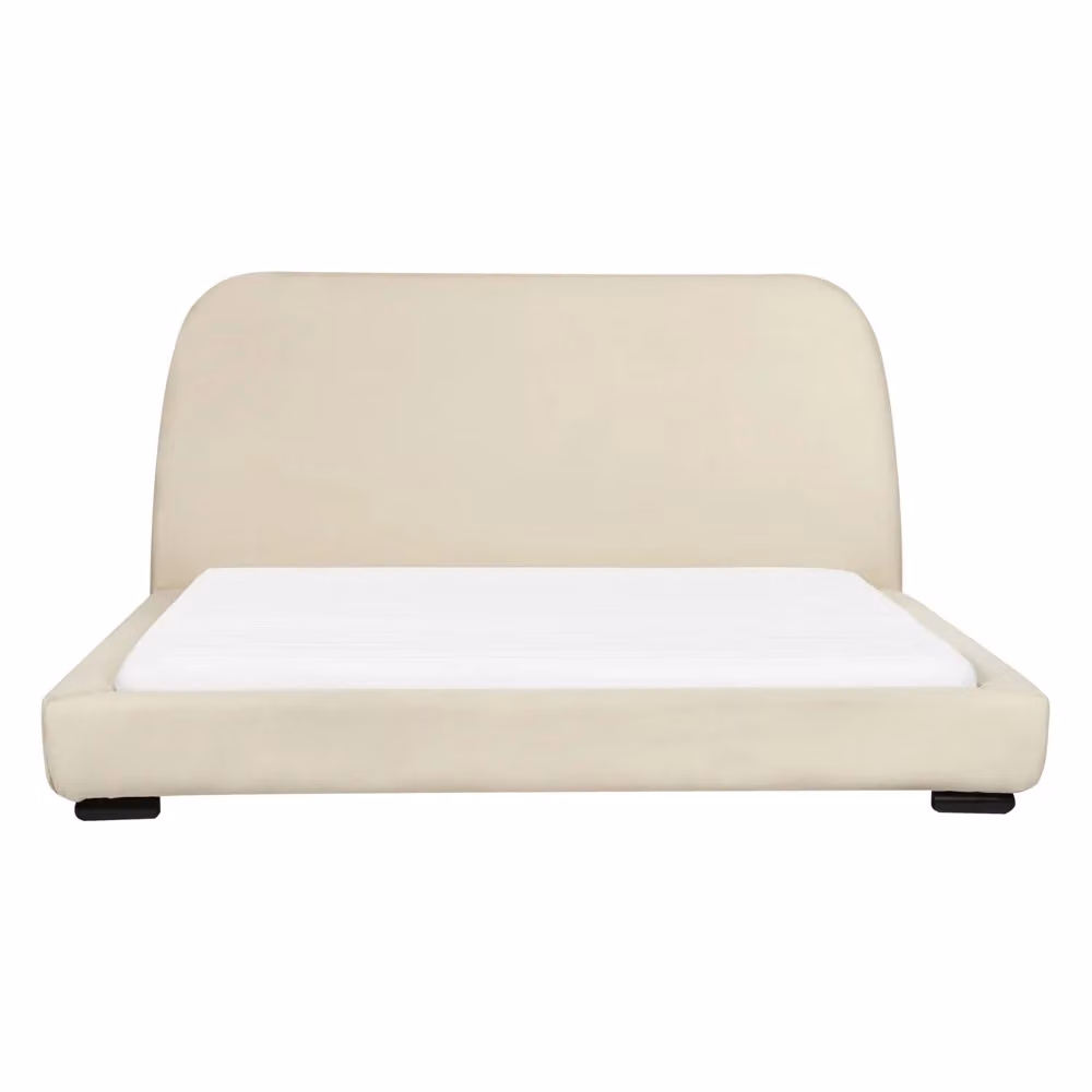 Letto Beliani in tessuto beige con design classico e struttura imbottita L/P/H: 226 x 160 x 101 cm – 2