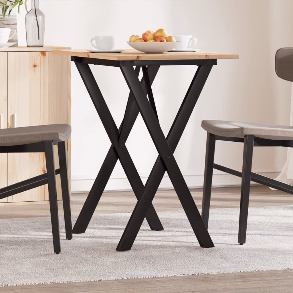 Maison Exclusive - Tavolo da Pranzo Telaio a X 80x50x75 cm Legno Pino e Acciaio
