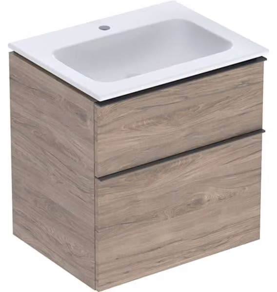 Geberit iCon Set lavabo pour meubles avec meuble sous-lavabo, 2 tiroirs, 60x63x48 cm, 502331, 502.331.JR.1, 502.331.JR.1