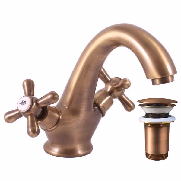 Slezák-RAV Miscelatore per lavabo Slezák RAV Morava Retro MK129SM Colore: ottone vecchio, Dimensione: 1/2''