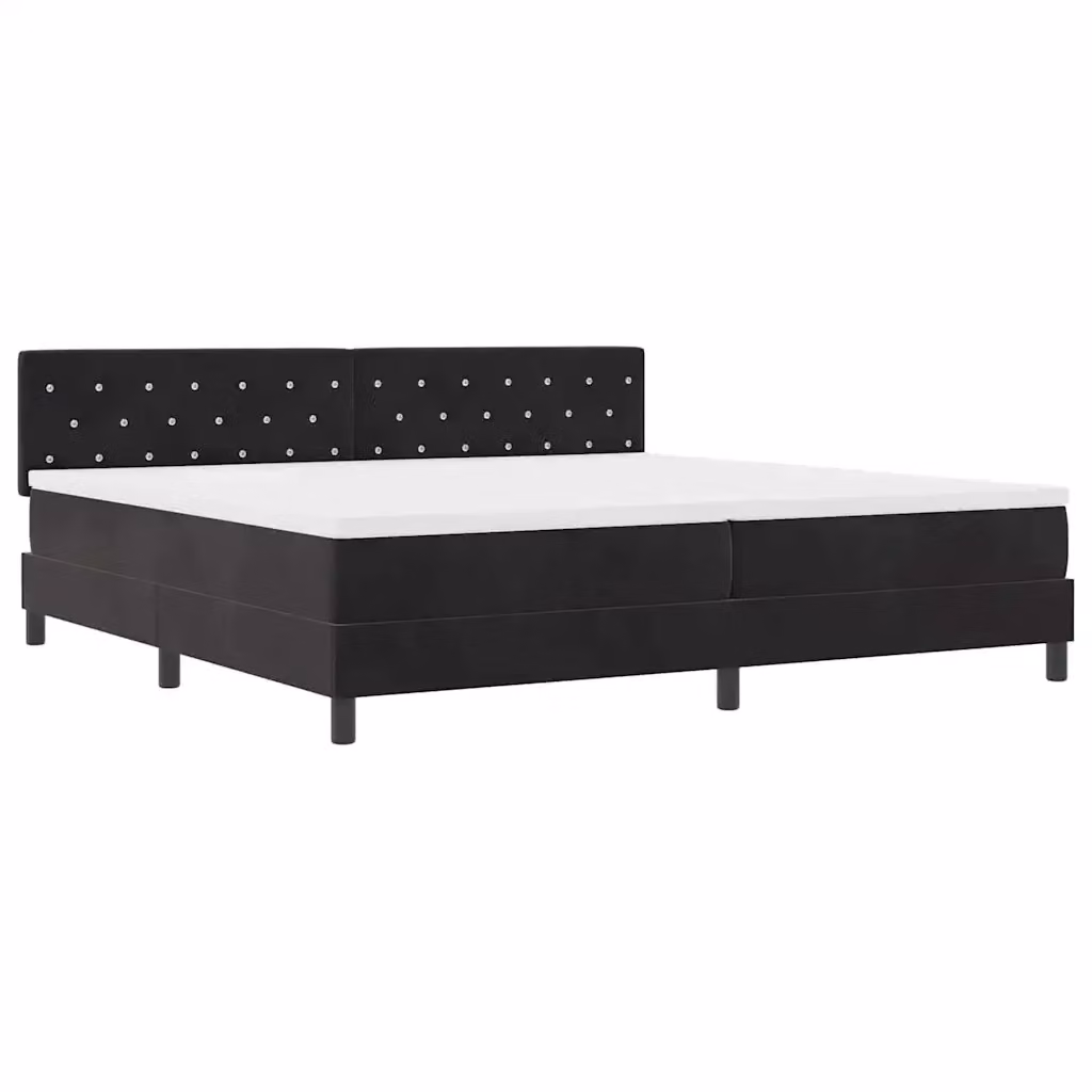 Letto con Materasso a Molle e Illuminazione LED vidaXL in Velluto Nero L/P/H: 200 x 200 x 28 cm – 2