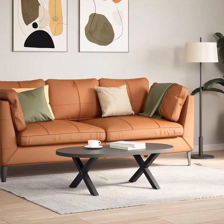 vidaXL Gambe per Tavolino da Caffè a Forma di X 2 pz Nere 60x(30-31)cm