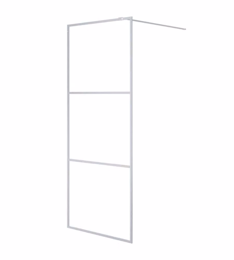 Parete Doccia Walk in vidaXL Argento con Vetro Trasparente ESG, L: 80 cm, H: 195 cm – 2