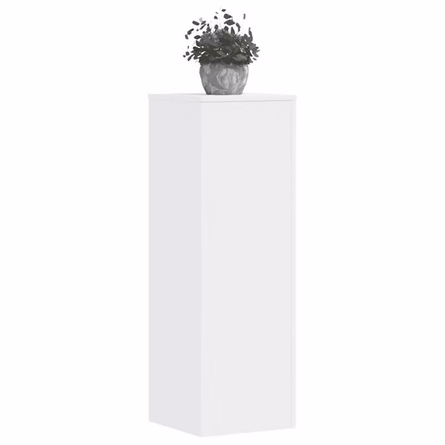 Set di 2 supporti per piante vidaXL in legno bianco per giardino, terrazzo o balcone, L/P/H: 33 x 33 x 100 cm