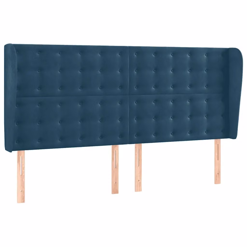 Testiera ad orecchio vidaXL in velluto blu scuro L: 183 cm, P: 23 cm, H: 118/128 cm – 2