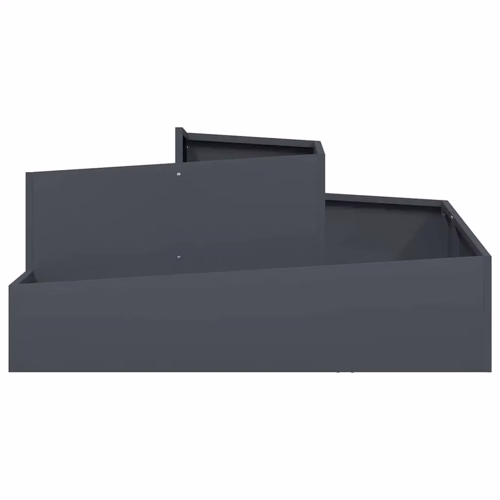 Fioriera da giardino moderna in metallo HELLOSHOP26 colore antracite L 100 cm x P 100 cm x H 50 cm – 2