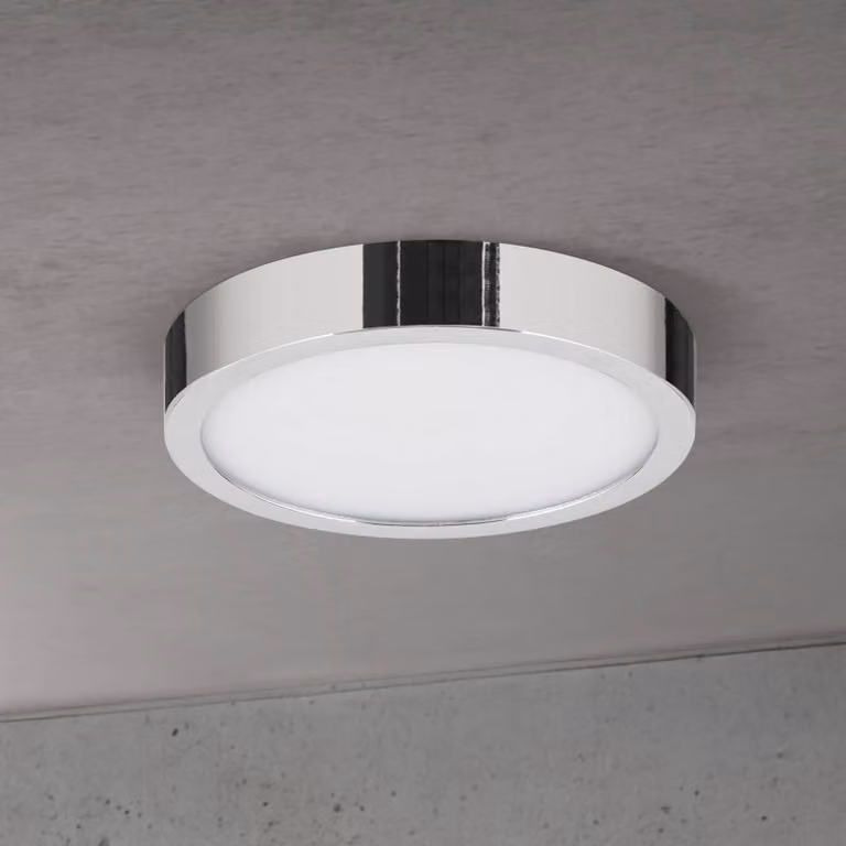 ORION Plafoniera a LED Disc, dimmerabile, Cromo / Argento, Soggiorno / Sala da pranzo, Alluminio, Moderno, Plafoniera LED