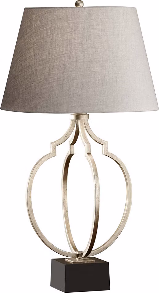 Lampada da tavolo con paralume Grandeur argento-beige 1xE27x60W in metallo, dimensioni: 78,1x43,2x43,2 cm, IP20, Feiss