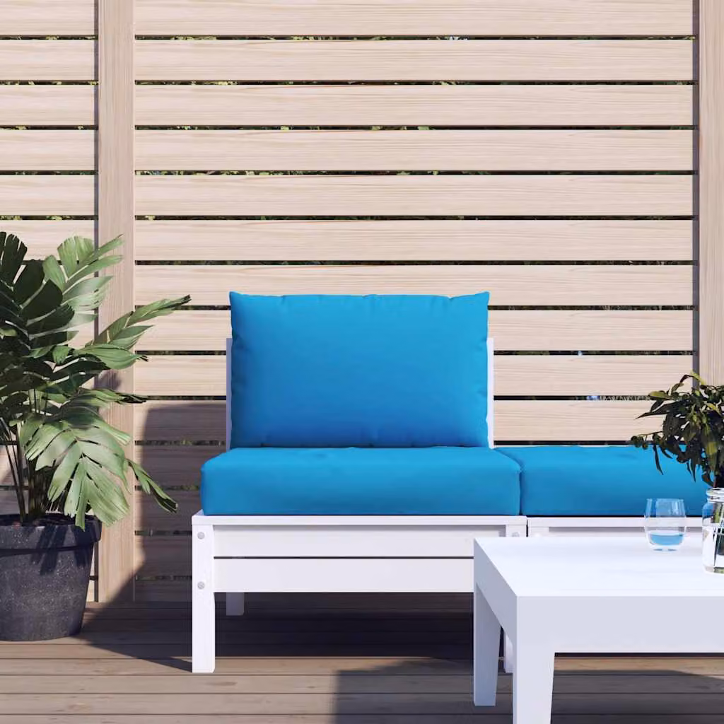 Set di 2 cuscini per pallet vidaXL in poliestere blu, impermeabili e traspiranti, forma rettangolare L: 60 cm, P: 60 cm, H: 9,5 cm