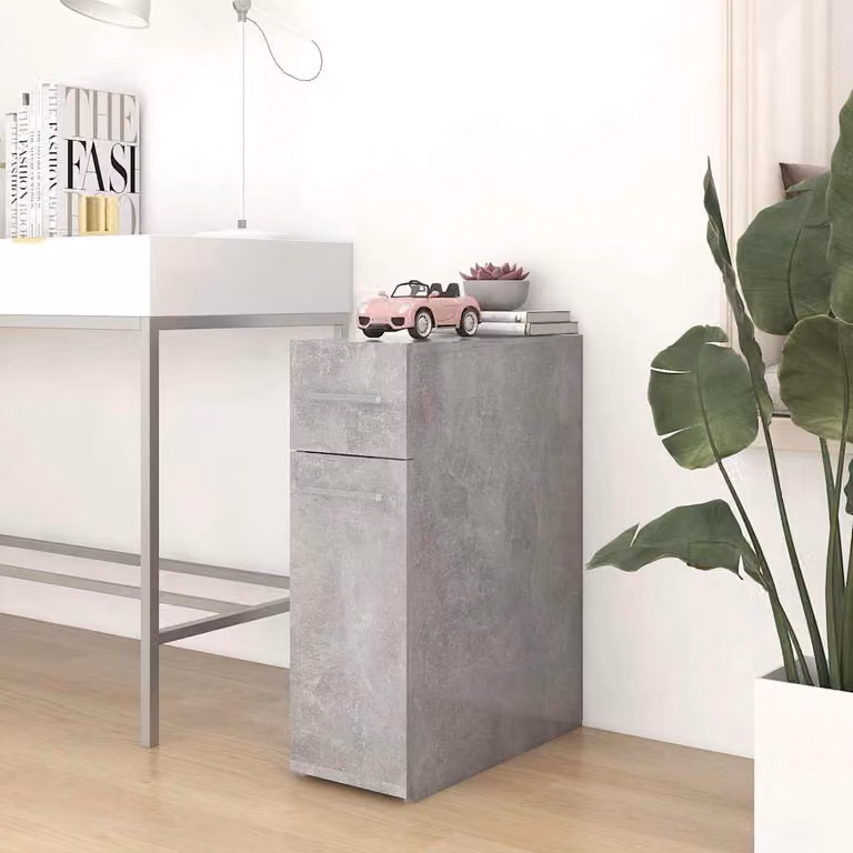 Armadietto da farmacia moderno vidaXL in legno grigio opaco, L/P/H: 20 x 45,5 x 60 cm