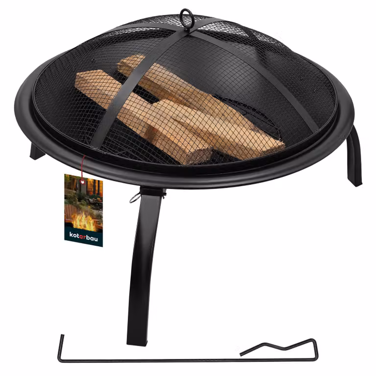 KOTARBAU® Camino da giardino con griglia pieghevole rotonda in acciaio 56 X 39 CM