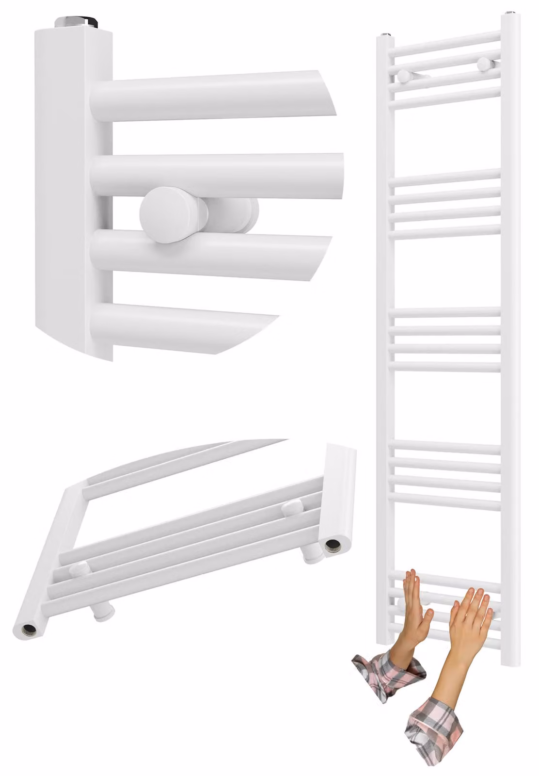 Granitan - Radiatore da bagno - Scaldasalviette - 40x140 cm - Bianco - Scaldasalviette - BRENO