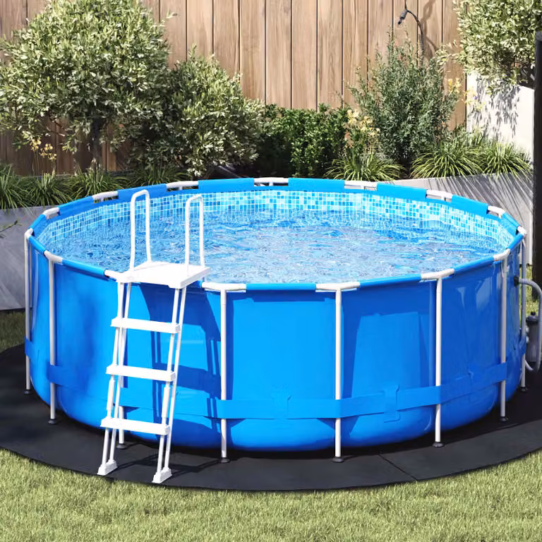 Telo per fondo piscina rotondo vidaXL, colore nero, Ø 244 cm