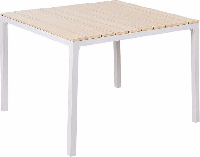 Tavolo da giardino quadrato BELIANI in alluminio verniciato bianco e beige resistente ai raggi UV