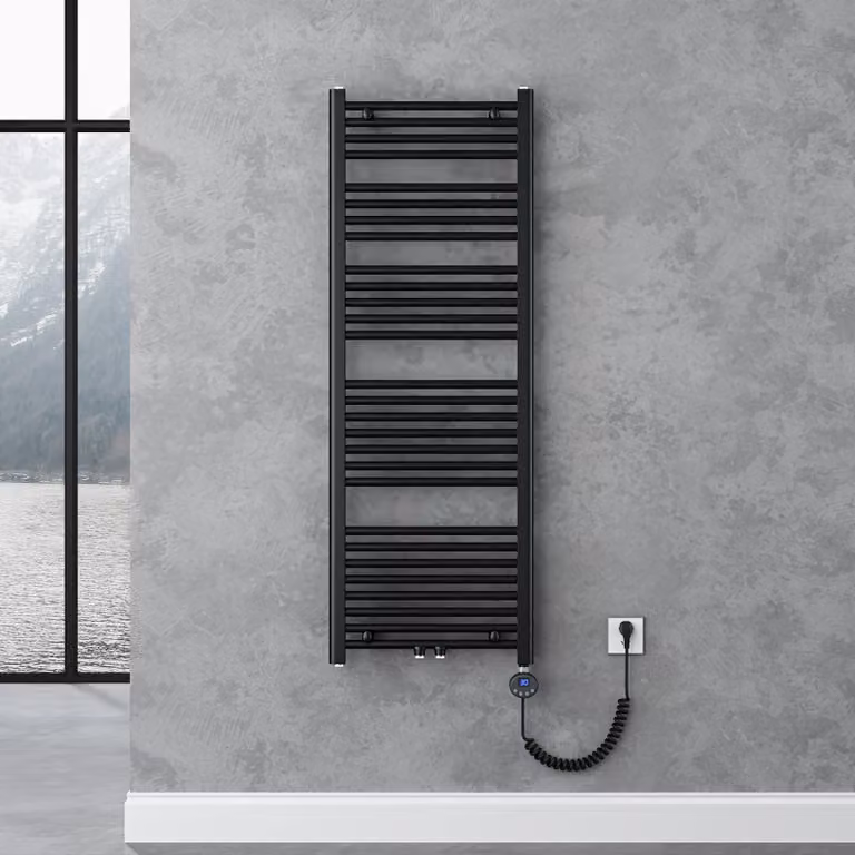 doporro Radiatore Piatto 140x50cm con Elemento Riscaldante 800W, Scaldasalviette da Bagno Termoarredo in Acciaio, Antracite, Riscaldamento Elettrico o ad Acqua Calda RHE