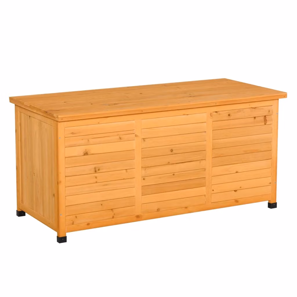 Cassa da giardino in legno con coperchio Minimal colore naturale L: 127 cm, P: 56 cm, H: 60 cm – 2