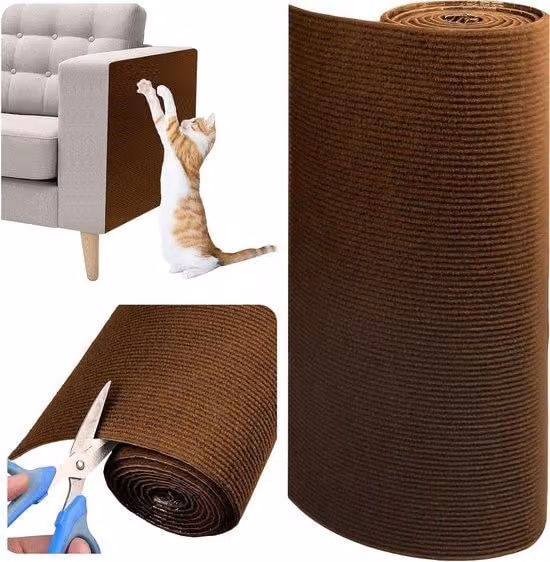 Tappetino anti-graffi autoadesivo per gatti - Grattino per mobili - Protegge i mobili dai graffi dei gatti (40 x 200 cm, marrone scuro)