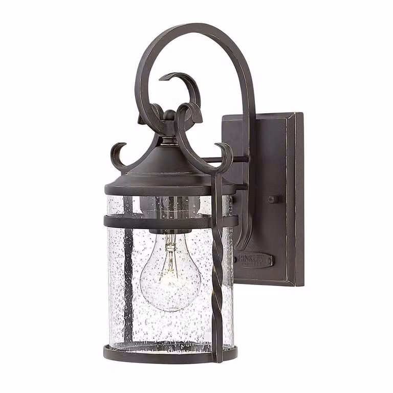 Applique da esterno in stile retrò, colore nero antico, attacco E27, 60 W, Casa Hinkley