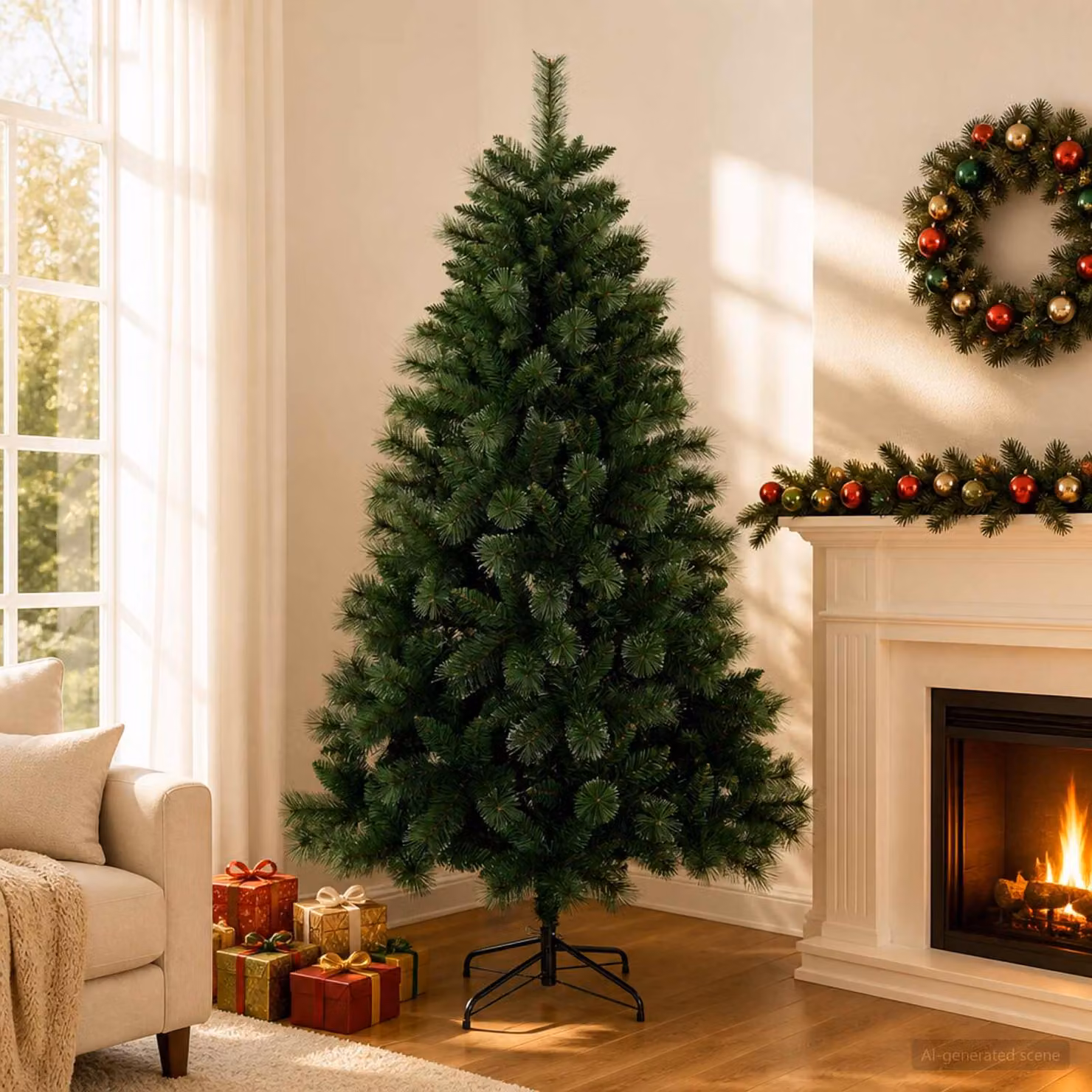 vidaXL Albero di Natale artificiale 180 cm PVC e Metallo Verde