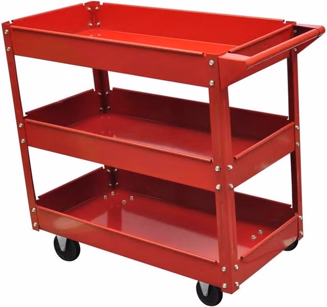 Carrello da officina con portata di 100 kg 3 vassoi portautensili attrezzatura per garage/officina/fai da te 3402083