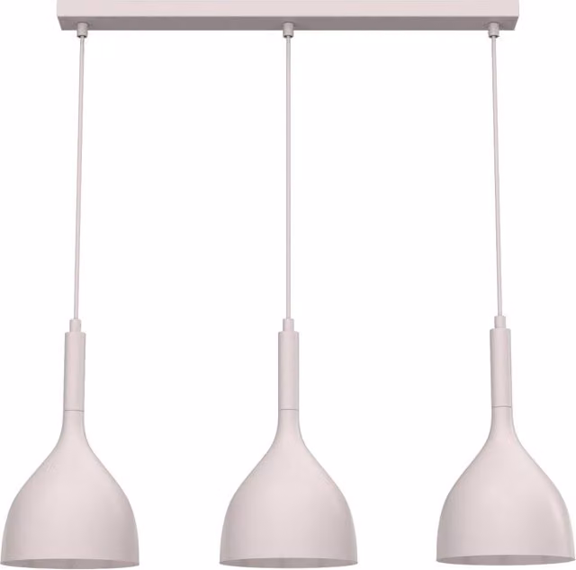 Lampada sospesa Noak con 3 luci a calice in metallo, dimmabile, disponibile in beige o bianco, attacco E27