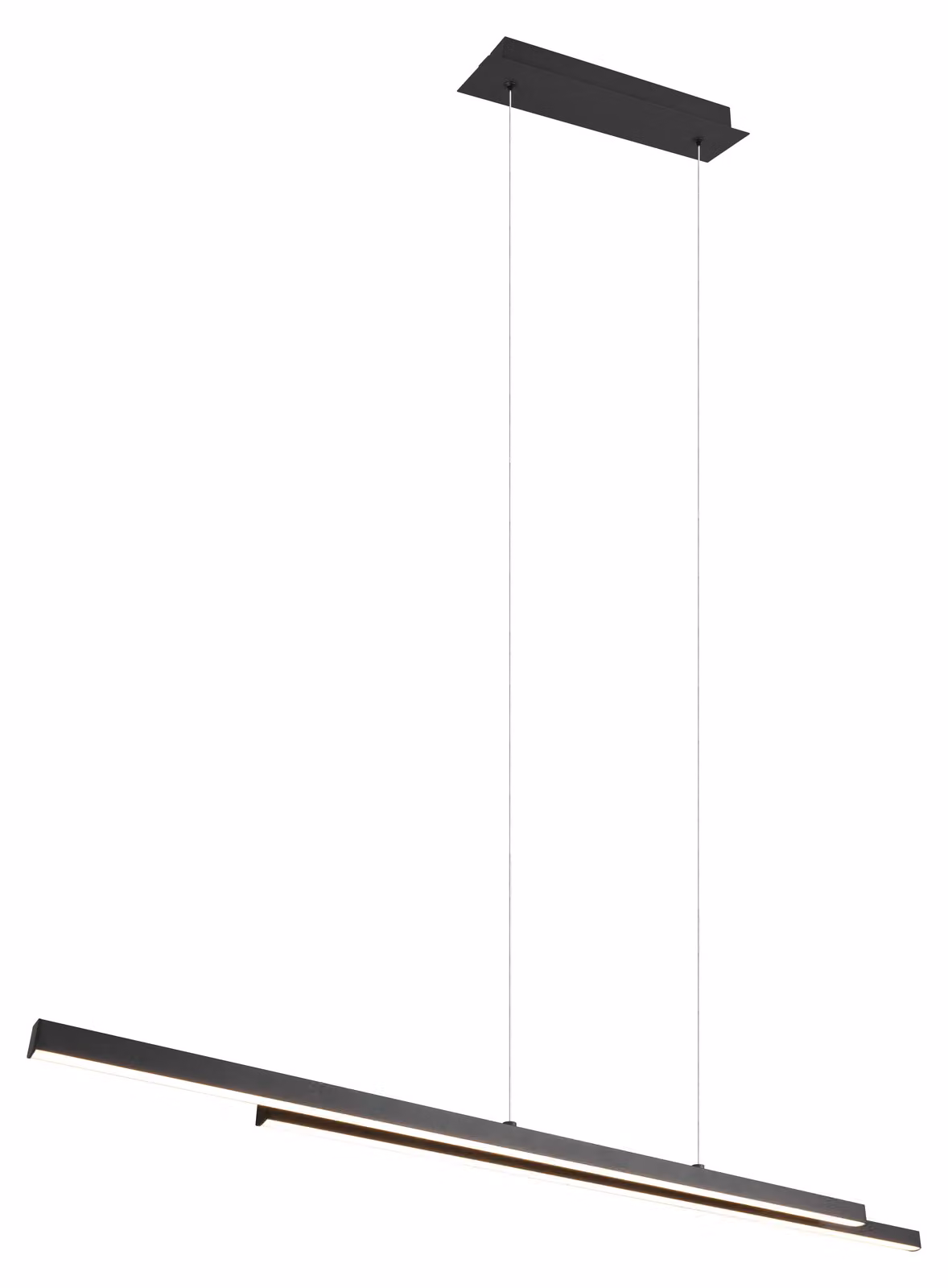 Lampada a sospensione a LED - 110 x 150 cm - 2 luci - nero - metallo - regolabile in altezza