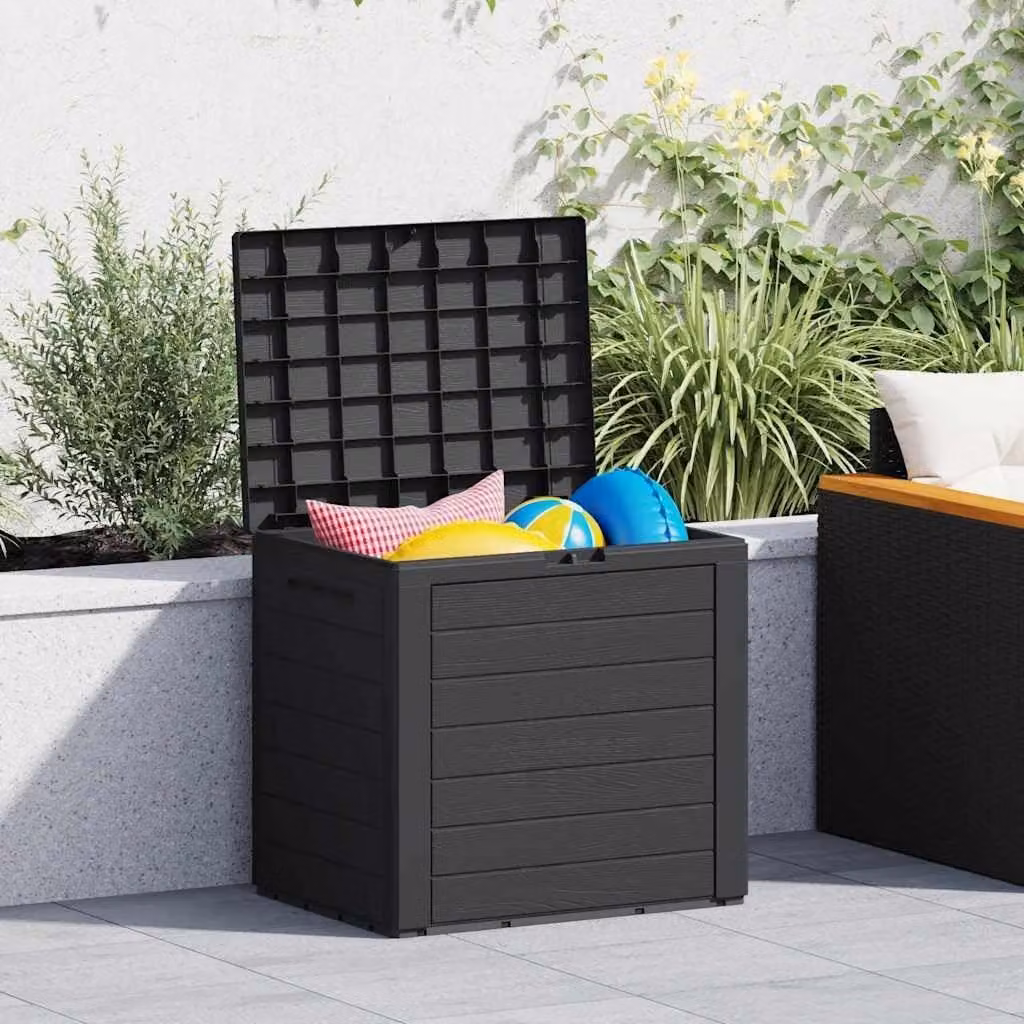 Contenitore da giardino antracite per cuscini e coperte